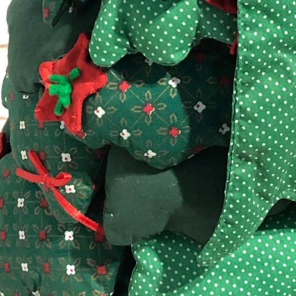 Handmade Christmas Tree Fabric Stuffed Decor Weighted - Picture 9 of 13